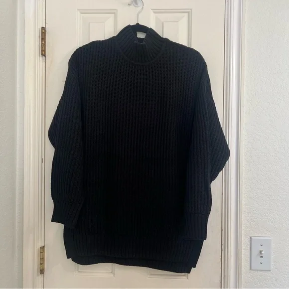 Able Rose Relaxed Sweater Tunic-S, Black - Picture 4 of 6